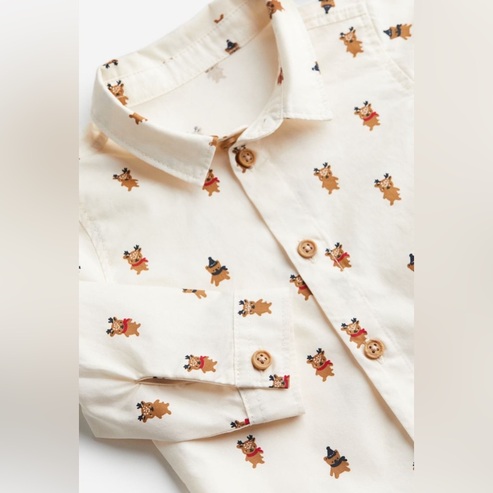 H&M Baby Reindeer Button Down Shirt